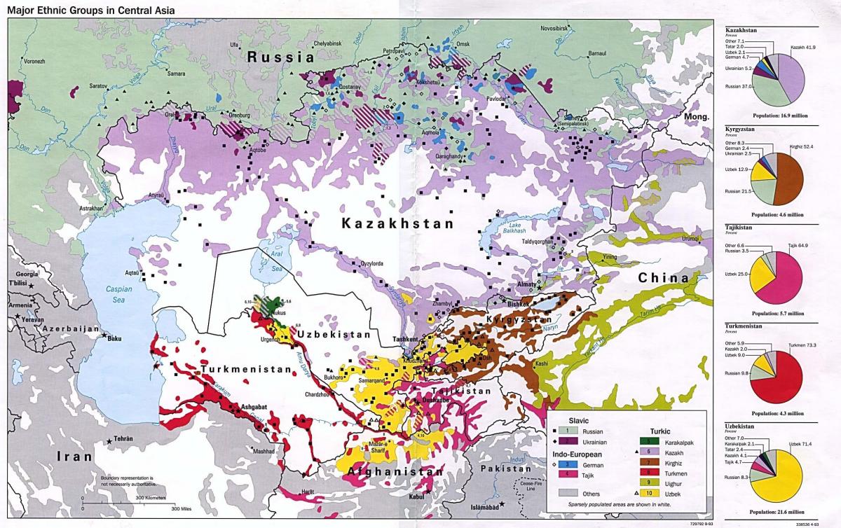 peta dari Kazakhstan penduduk