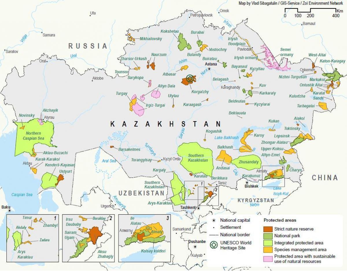 peta dari Kazakhstan sumber daya alam