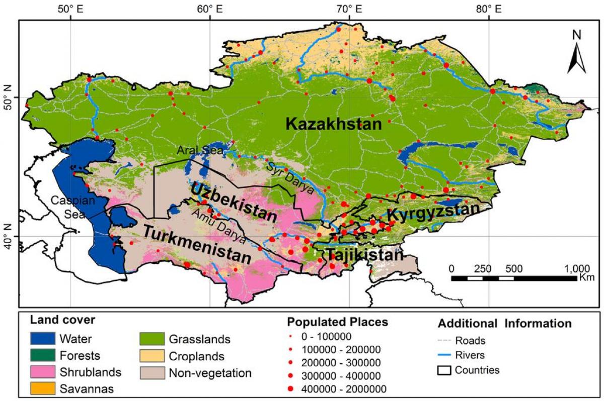 peta dari Kazakhstan iklim