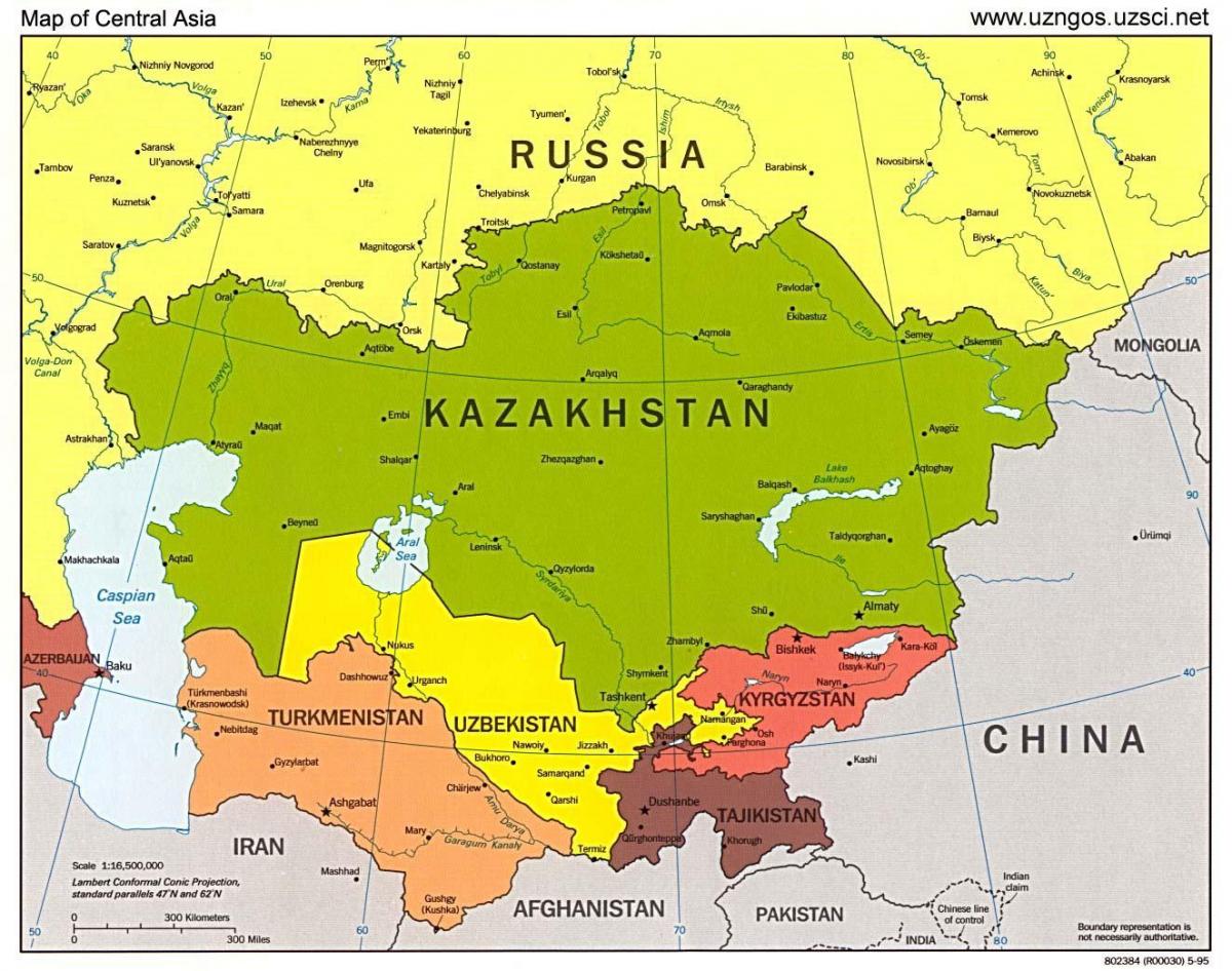 peta dari Kazakhstan peta asia