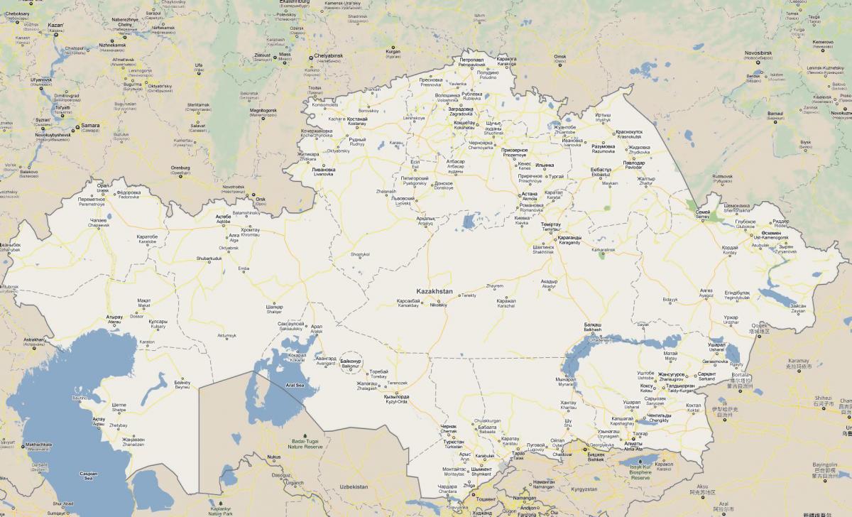 peta dari Kazakhstan jalan