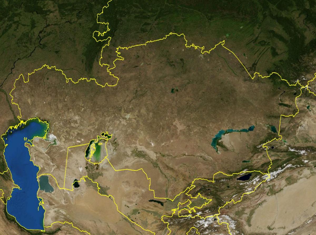 peta topografi Kazakhstan
