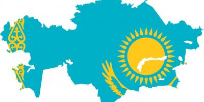Peta dari Kazakhstan bendera