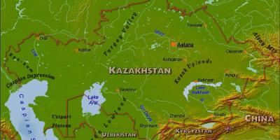 Peta dari Kazakhstan fisik